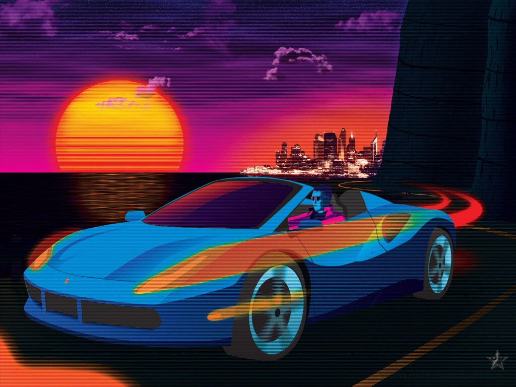 Sunset Drive Art Print Patrick King Art