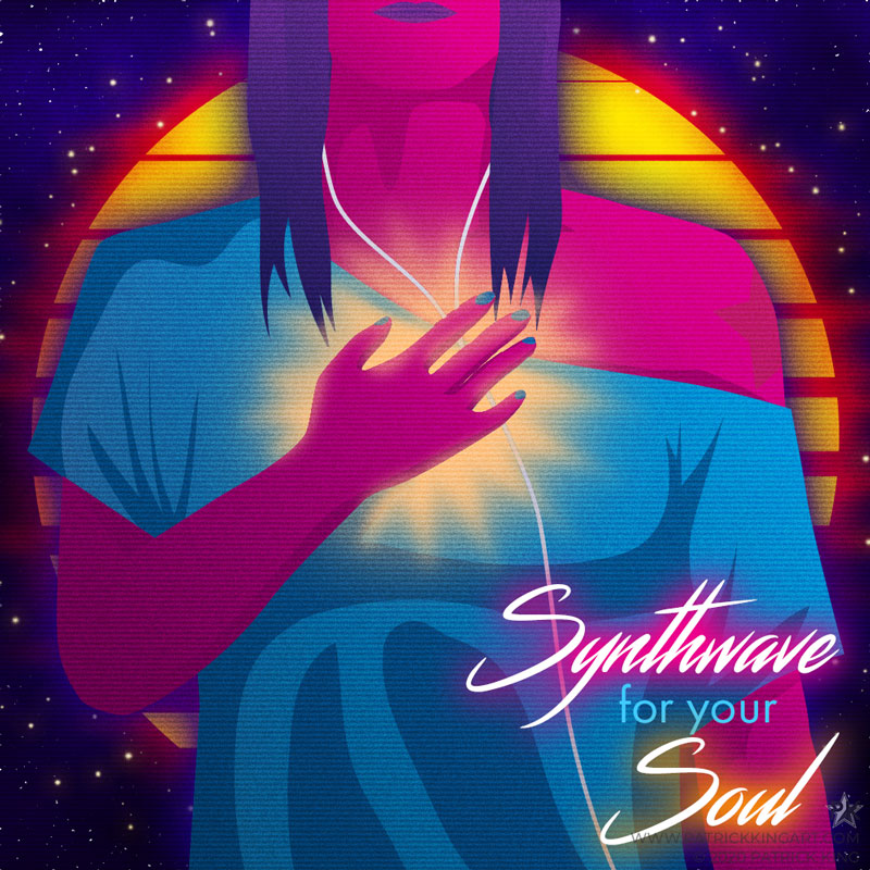 New Art Commissioned Spotify Synthwave Playlist Cover Art Patrick
