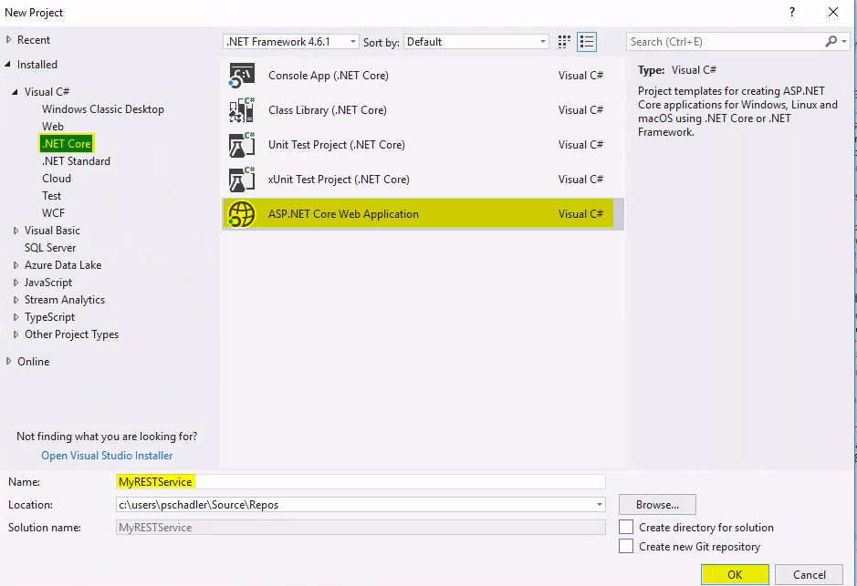 Creating A REST Webservice With Core