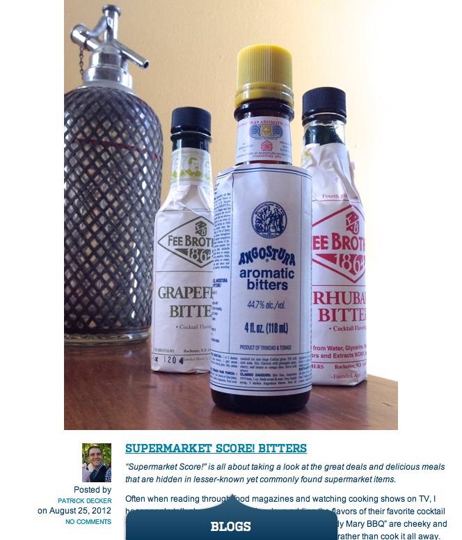 Blog >> “Supermarket Score! Bitters” Patrick W. Decker