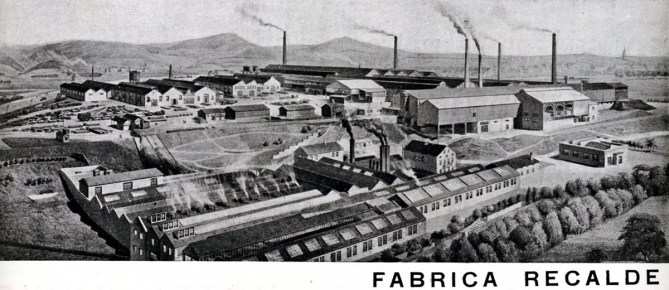 S. A. Echevarría. Fábrica de Rekalde en Bilbao en una inserción publicitaria publicada en 1938.