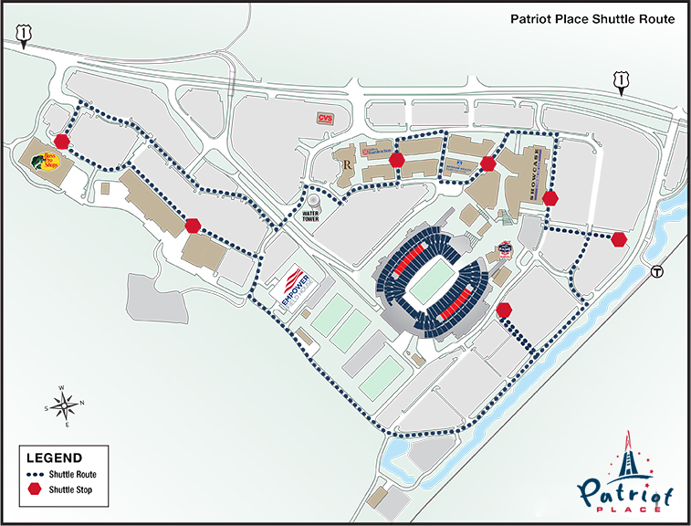 Map Of Patriot Place Gillette Stadium Patriot Place Map