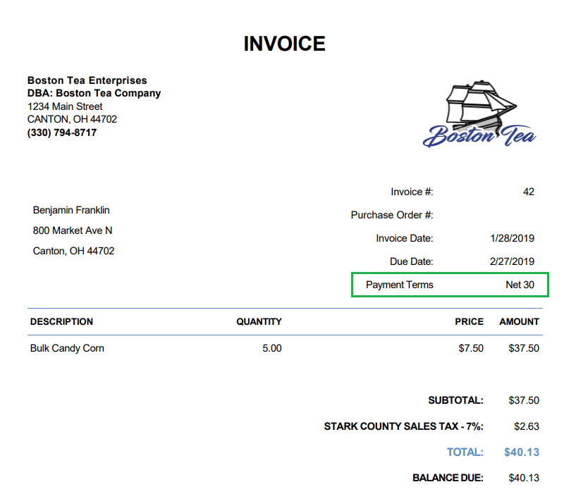 Setting Your Invoice Payment Terms