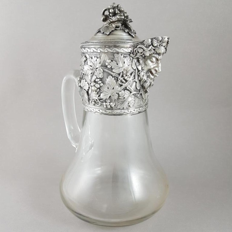 Aiguiere En Verre Et Argent Massif Paul Bert Serpette