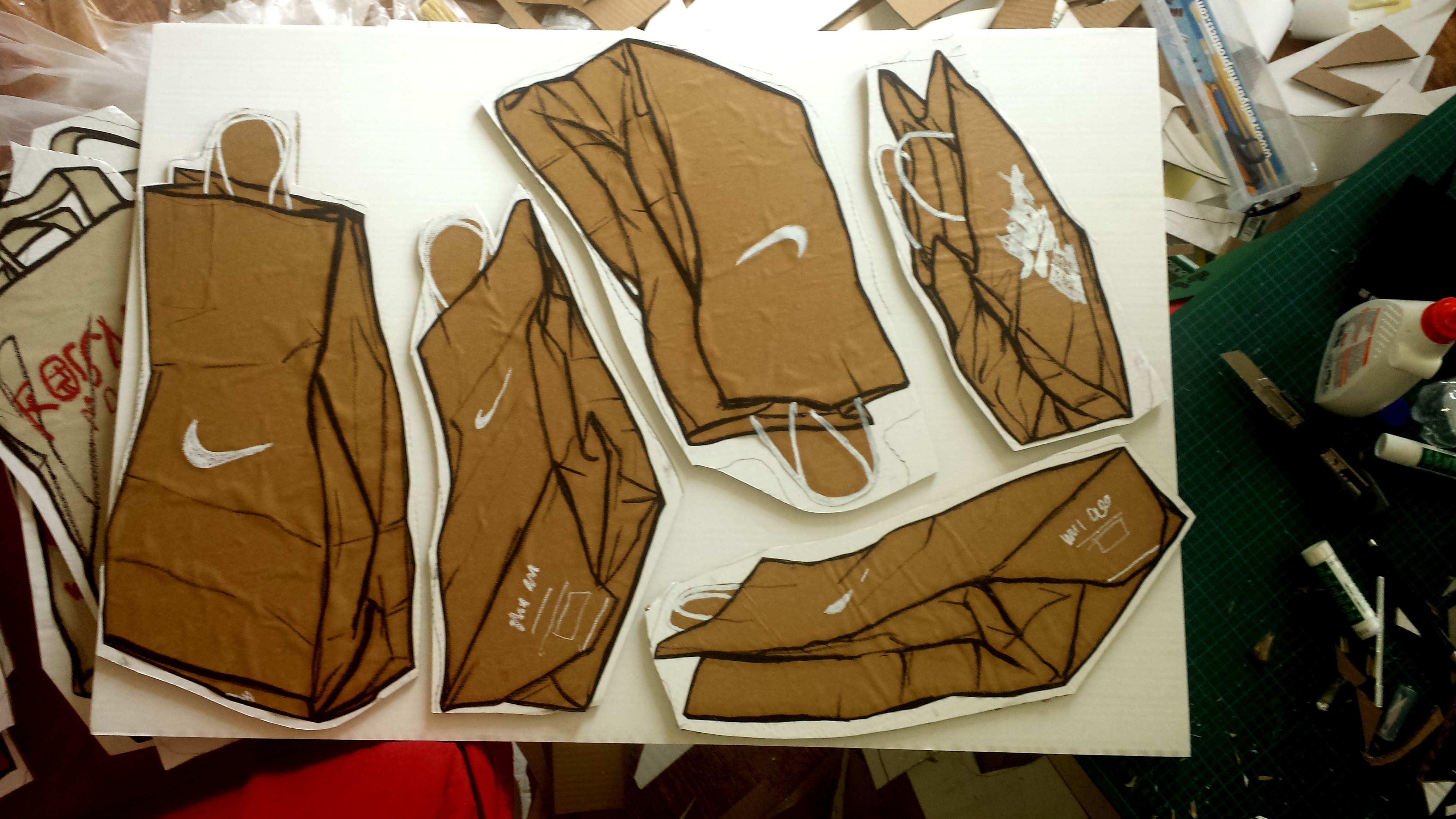 Nike brown paper bag drawings