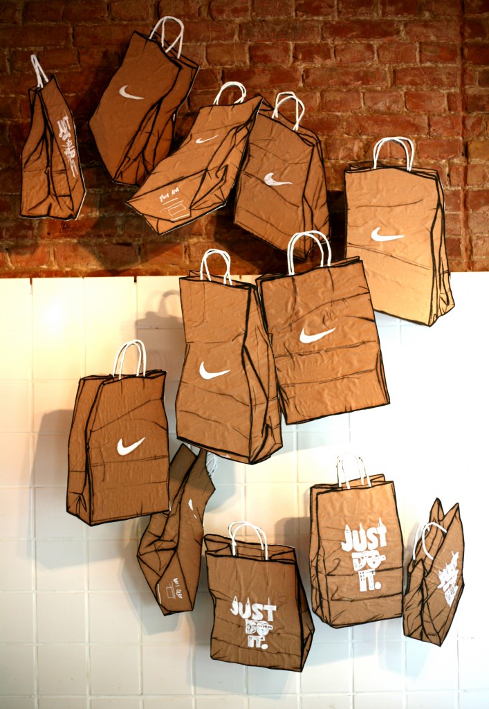 Nike brown paper bag Art by Paul Doeman