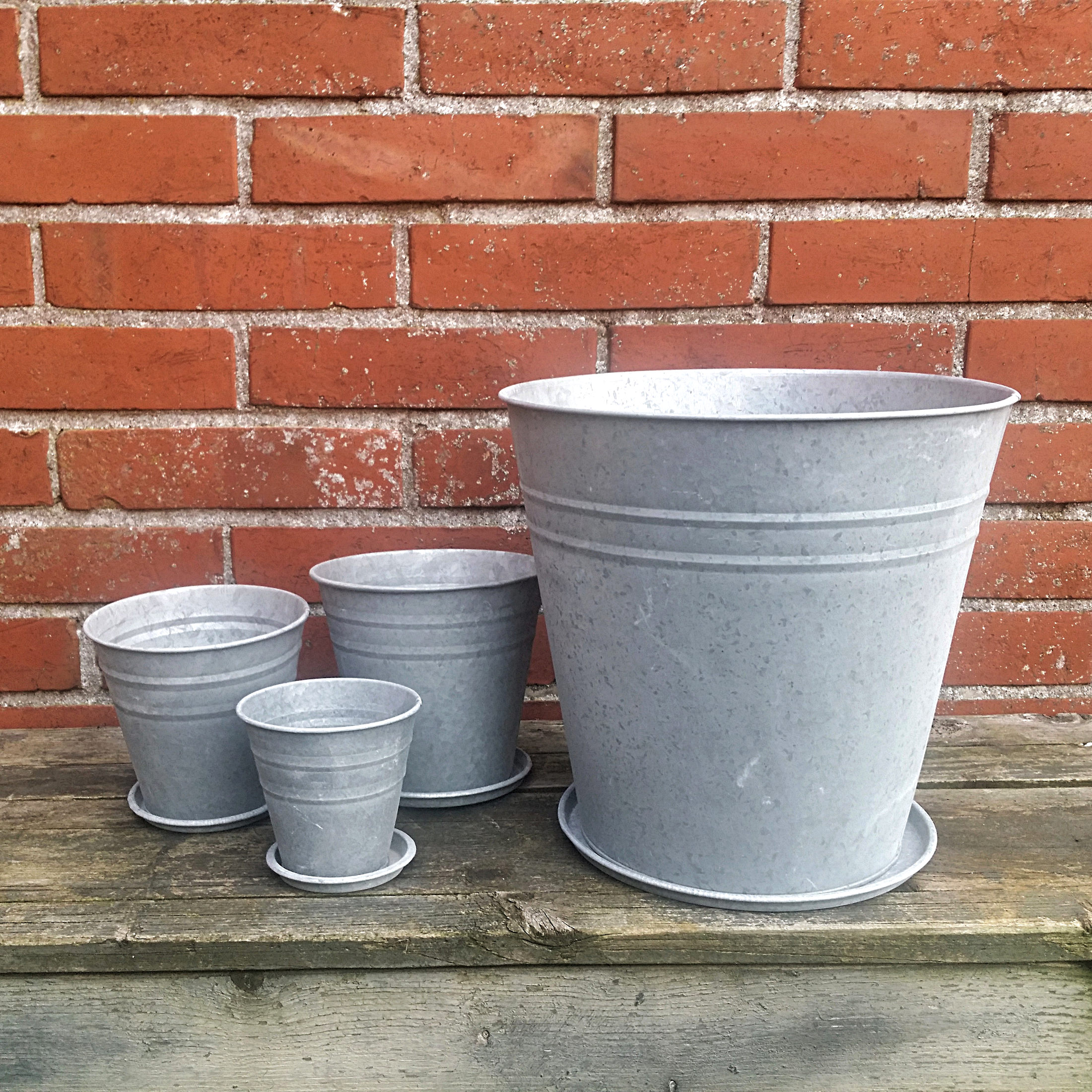"ZINKTOPF & UNTERSETZER" OLDZINK TÖPFE TOPF BLUMENTOPF EIMER ZINK