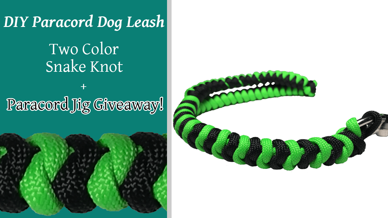 DIY Paracord Dog Tab Leash Two Color Snake Knot + Giveaway PawPalz