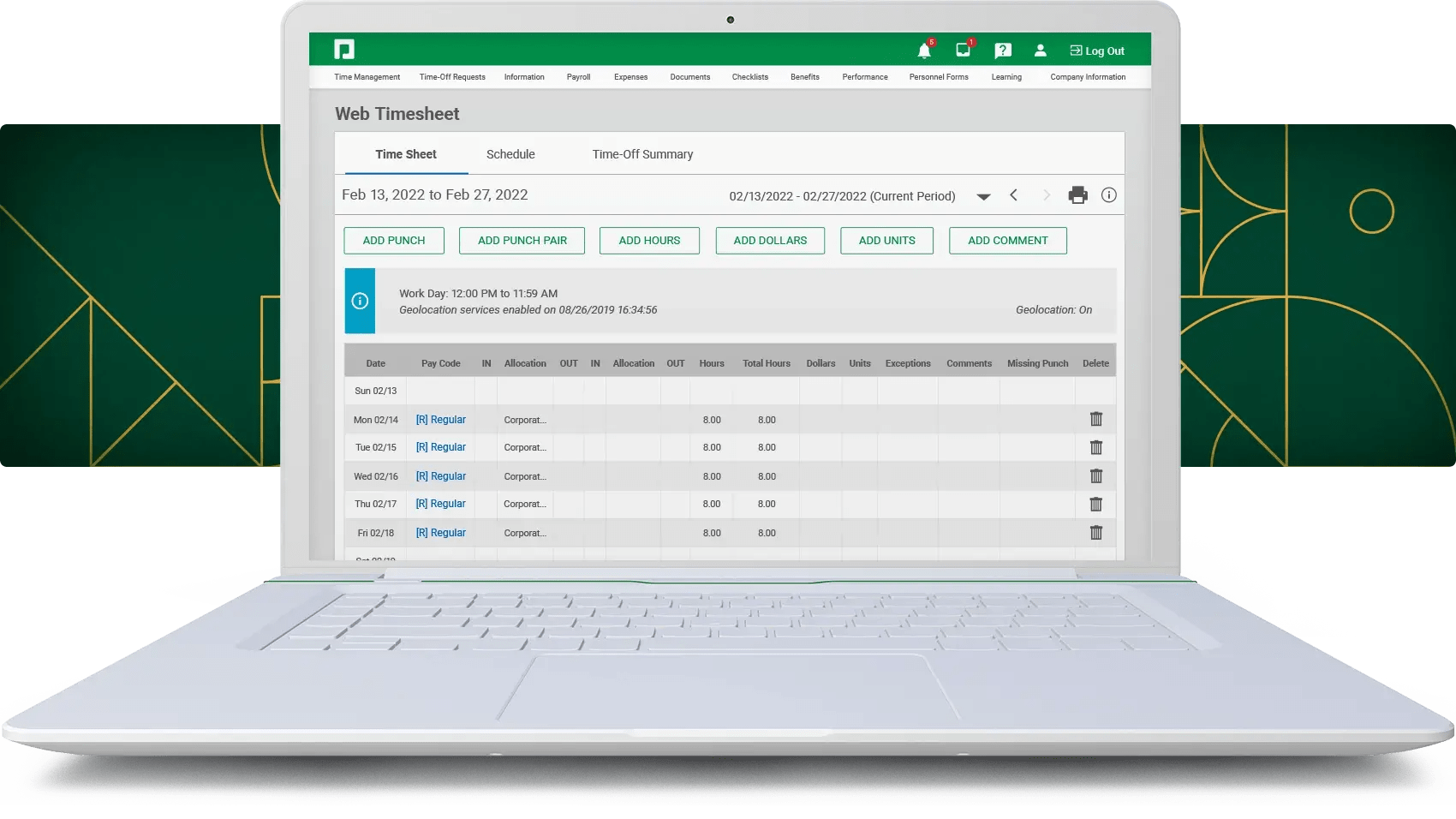 Time Clock Terminal System