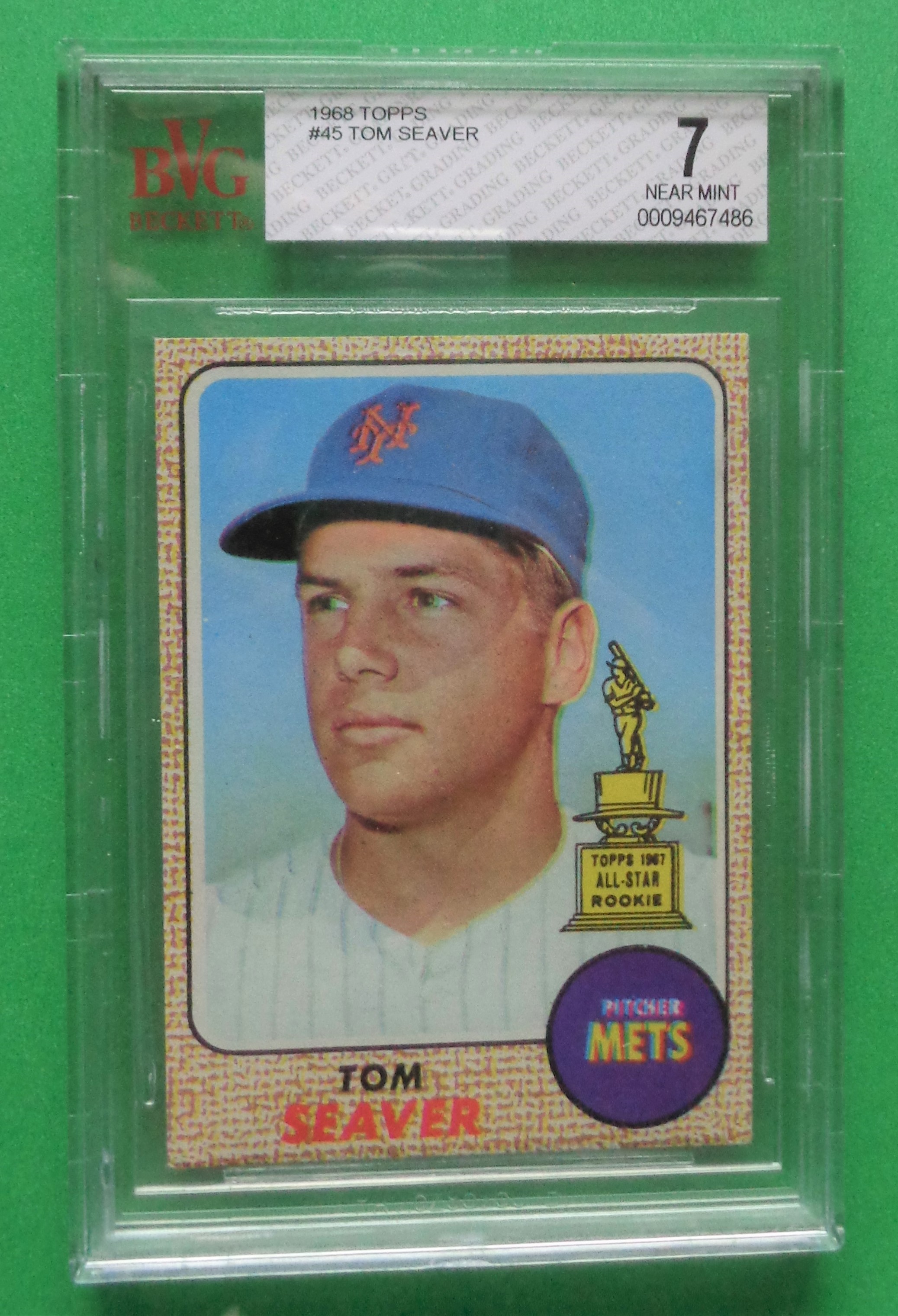 Lot Detail 1968 Topps Tom Seaver Mets Card 45 AllStar Rookie BVG 7 NM NO RESERVE