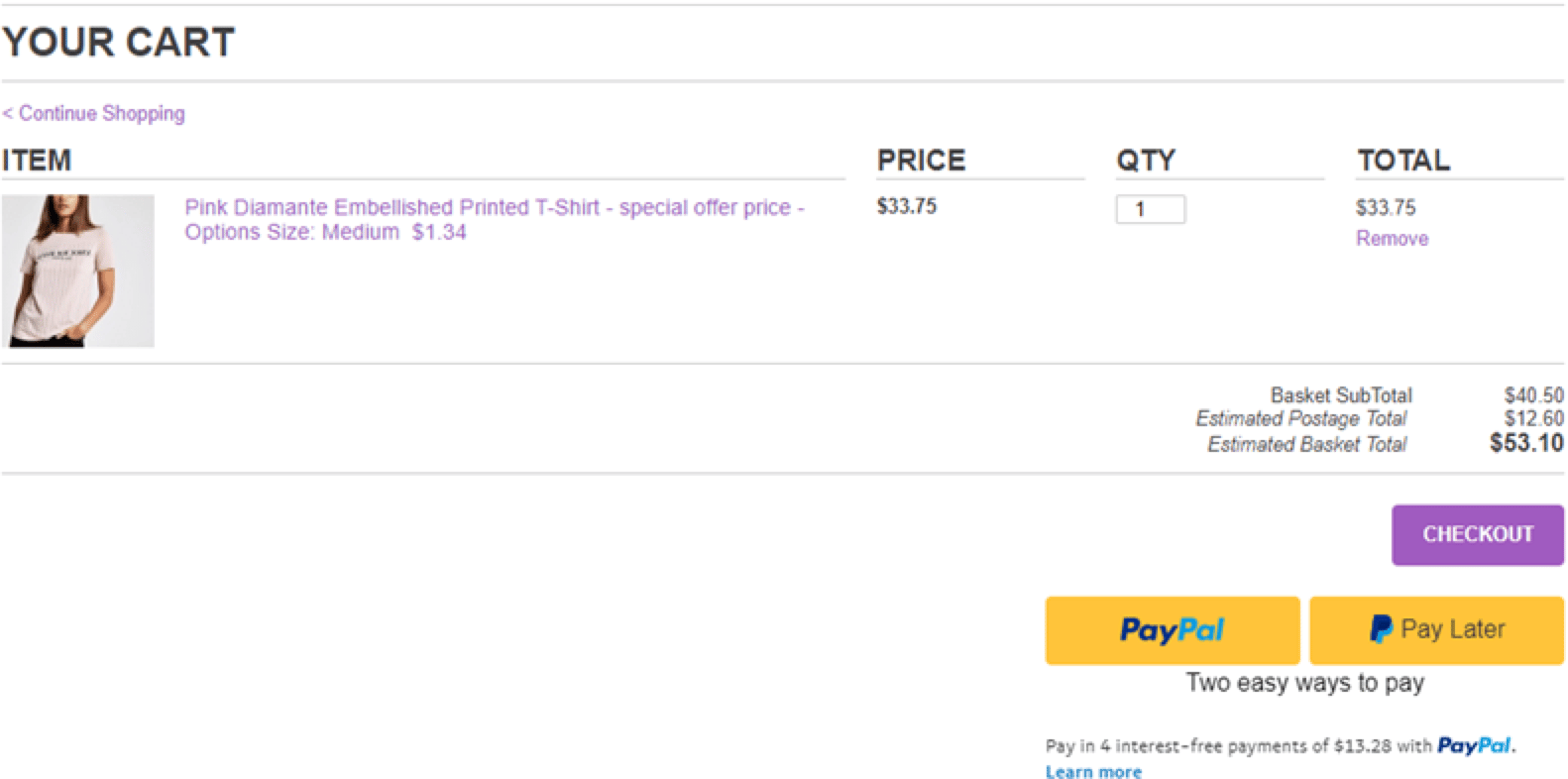 Enable Pay Later messaging on Freewebstore