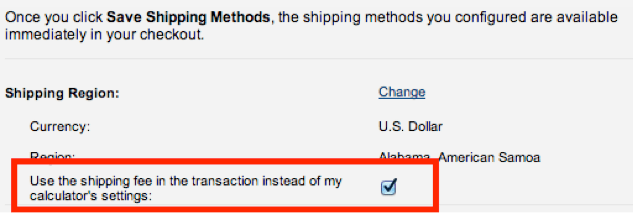 Using the PayPal Shipping Calculator