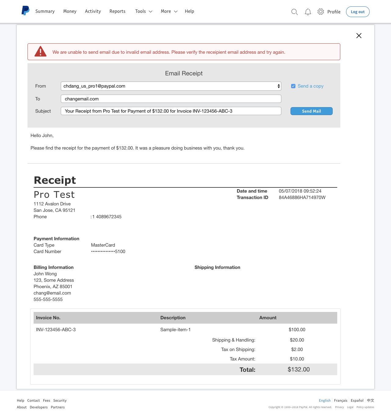 What can I do with transaction receipts in Virtual Terminal?