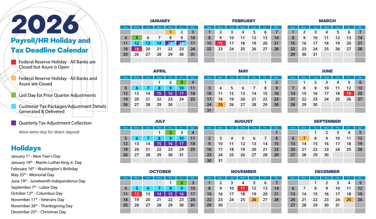 Asure Releases 2026 Calendar Payroll Solutions
