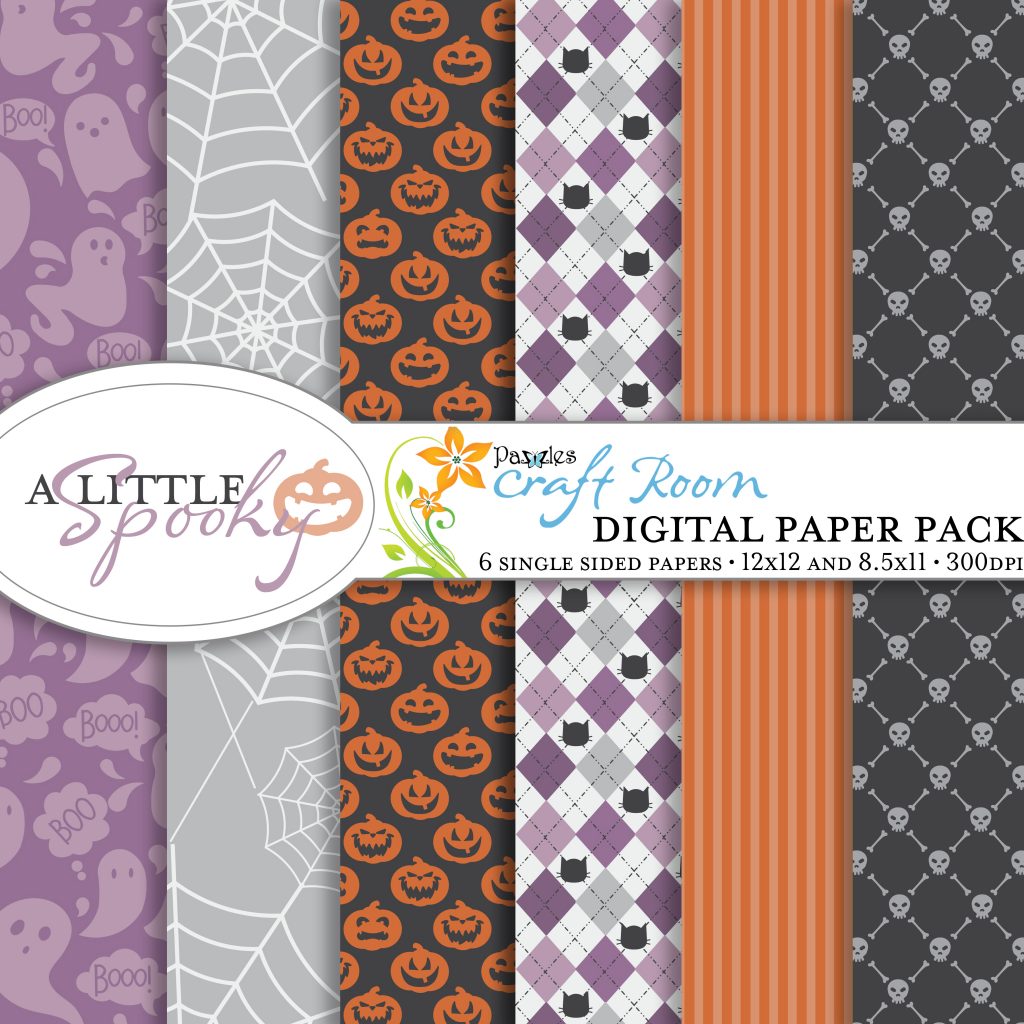 A Little Spooky Halloween Digital Paper Pack with instant download