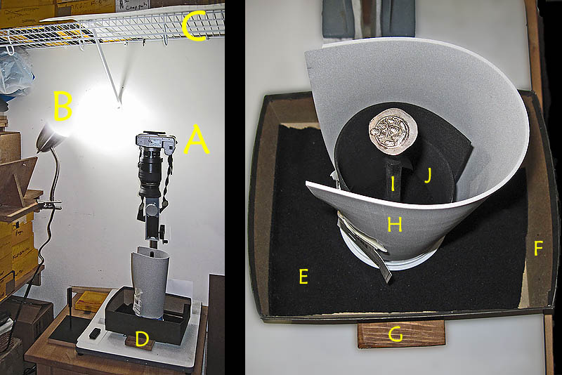 Lighting direction when photographing coins