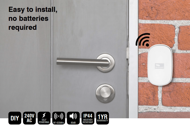 Buy the Brilliant Smart Selfpowered WireFree Doorbell with