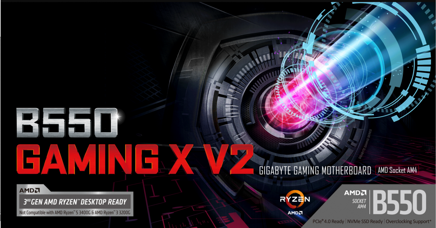 Buy the Gigabyte B550 GAMING X V2 ATX Motherboard For AMD Ryzen 3rd Gen 5000... ( ) online