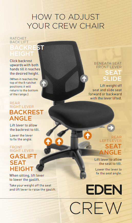 Buy the Eden Office Crew High Back Heavy Duty Office Chair, 6Way