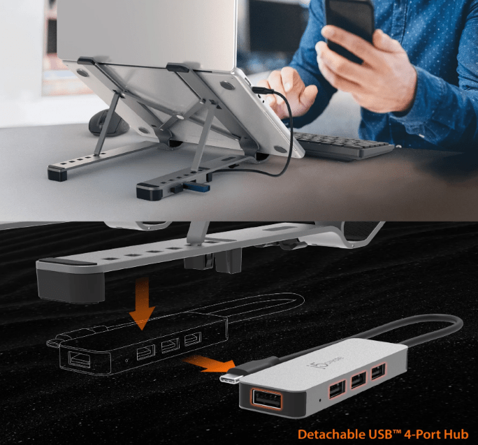 Buy the J5create Laptop Stand With 4 Port USB Hub ( JTS223 ) online