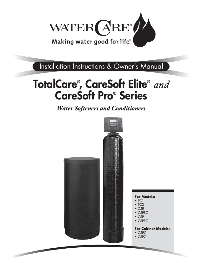 Passaic Bergen Water Softening PDF manuals for Fleck, Avantapure