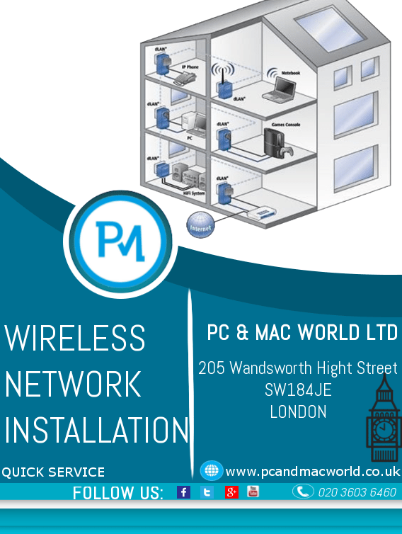 Wireless Network Installation PC AND MAC WORLD LTD