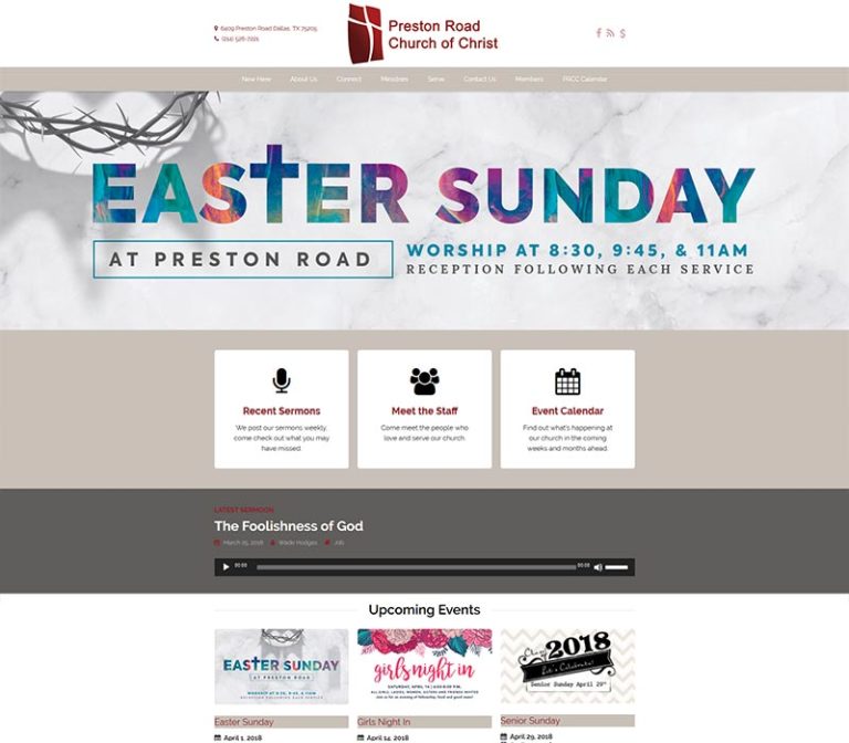 New Site Launched Preston Road Church of Christ PCA Web Design