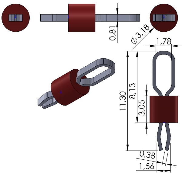 Test_Point_Keystone_5128_PC_Multipurpose_TH - PCB 3D