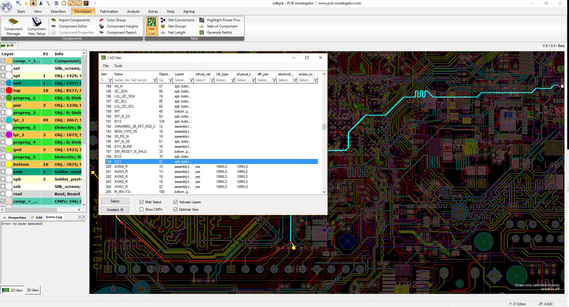 Net List PCBInvestigator