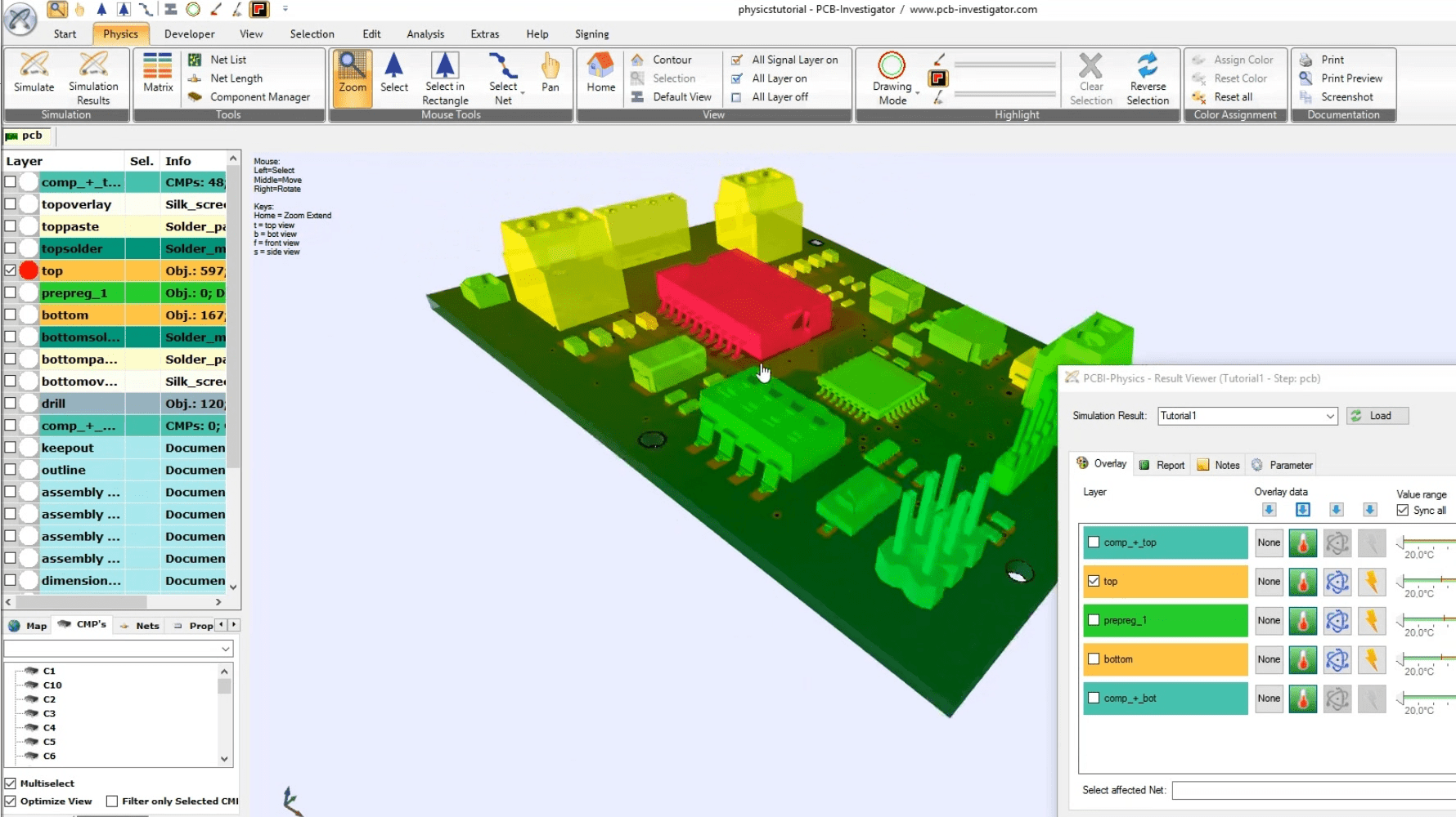 Physics (Thermal Analysis / Current Simulation) PCBInvestigator