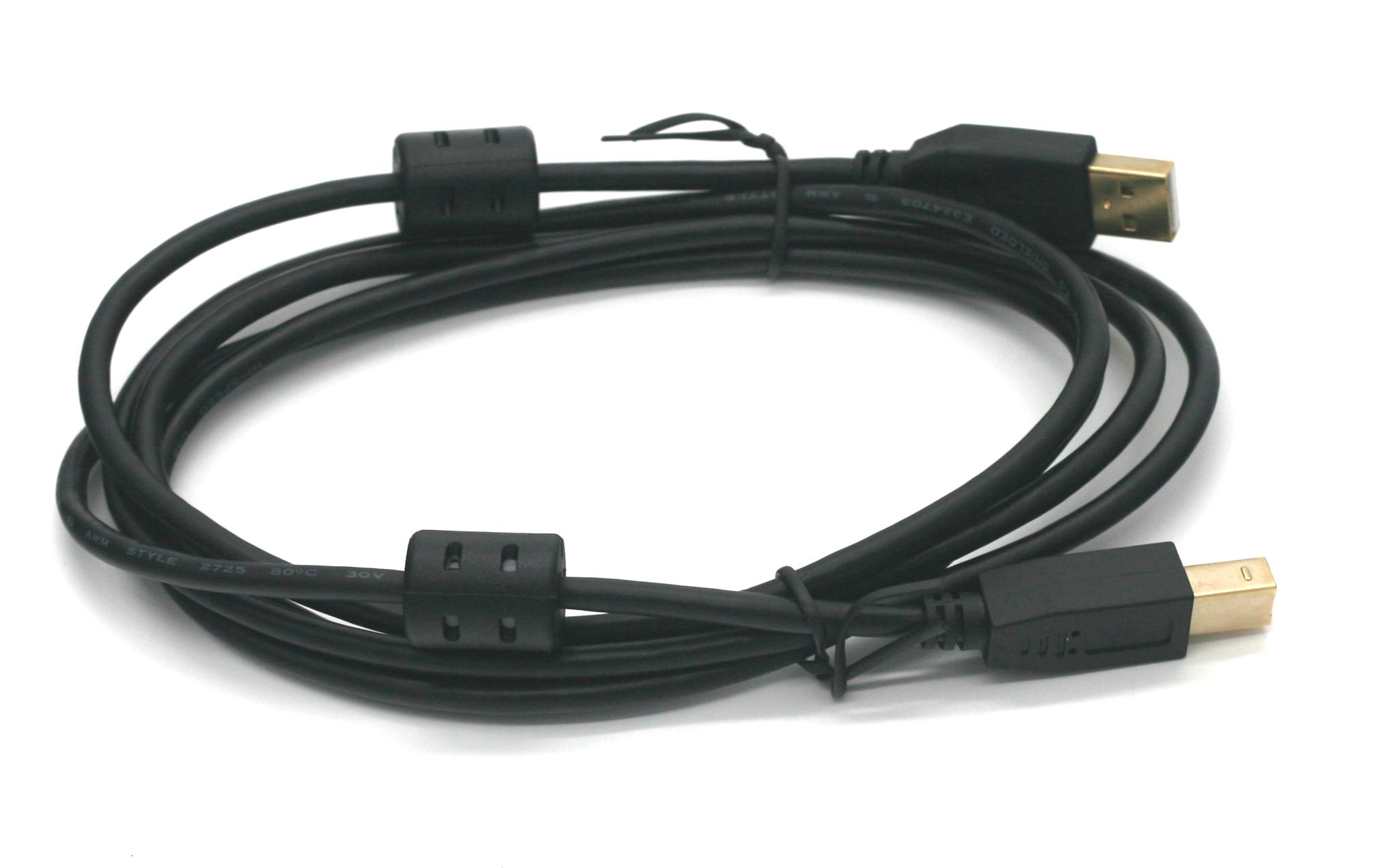 USB 2.0 Cable 6FT Dual Ferrite Chokes Black A B U023 006 USA PC