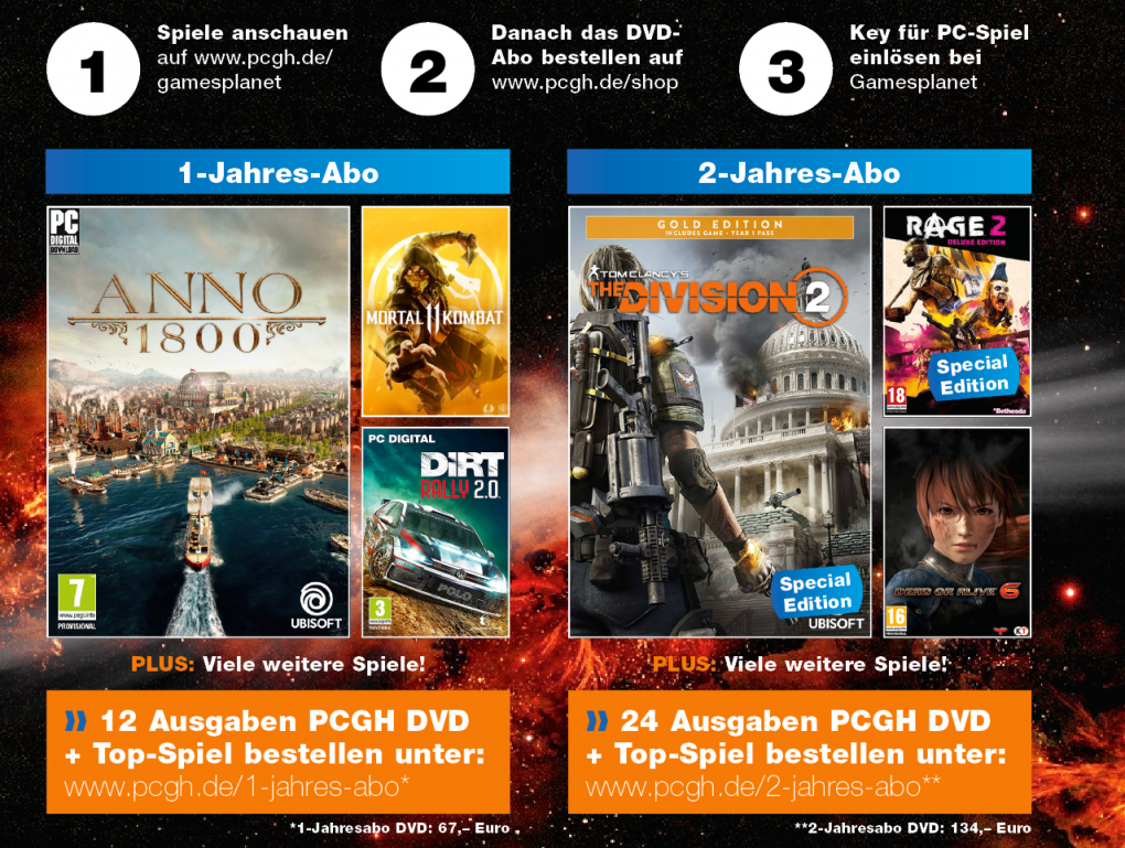 Aktuelle AboPrämien Anno 1800, Mortal Kombat 11 auch für DigitalAbos