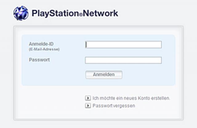 PSNPasswort ändern PSNPasswort vergessen Ein Fehler ist