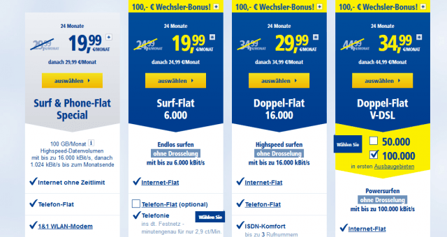 VDSLVectoring 1&1 mit günstigerem Tarif als die Telekom 35 Euro pro Monat