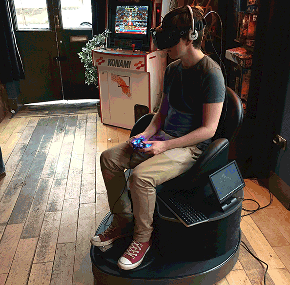 I ate too many egg bagels and span around in a virtual reality chair