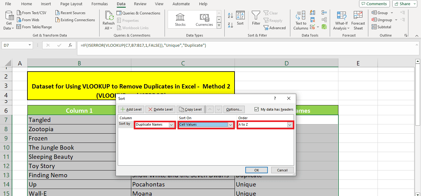 How to remove duplicates using VLOOKUP in Excel - 3 easy methods - PC Guide