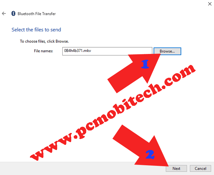 Transfer files Between the Windows PCLaptop using Bluetooth