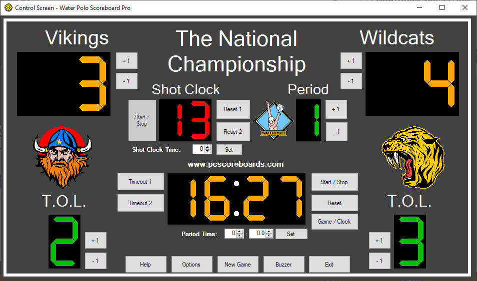 Water Polo Scoreboard Software Turn your computer into a water polo