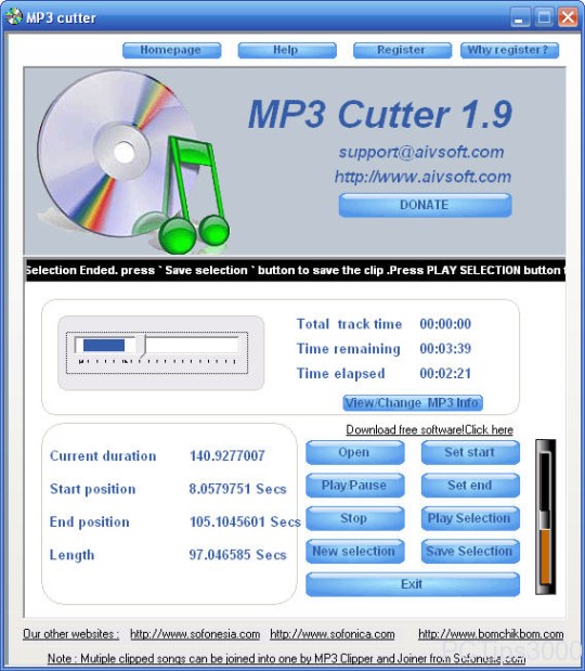 AIV MP3 Cutter Free MP3 Splitter for Windows