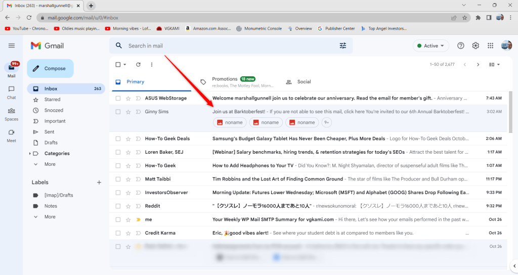 How to download an email from Gmail