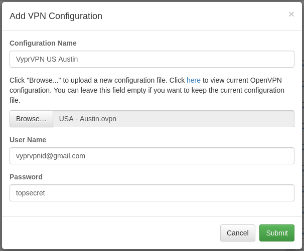 How to setup VyprVPN OpenVPN on the pcWRT router pcWRT