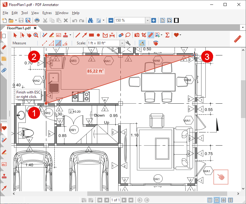 How to measure areas in technical drawings PDF Annotator