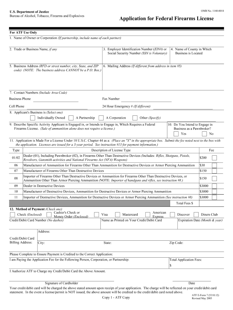 Ffl License Application Fill Online, Printable, Fillable, Blank