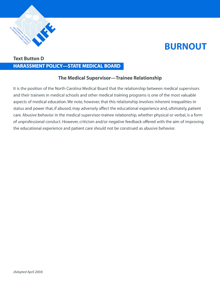 The physicianpatient relationship North Carolina Medical Board Fill