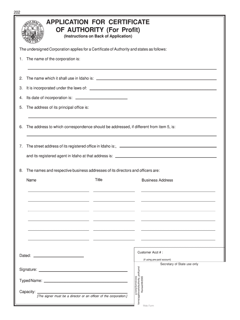 Idaho secretary of state business license Fill out & sign online DocHub