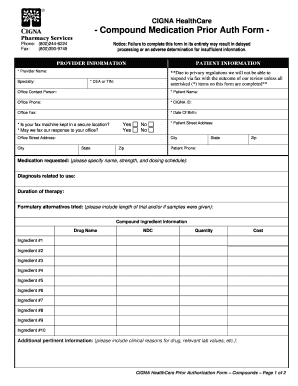 Cigna Prior Authorization List 2023 Fillable Online Cigna Prior Auth Form For Injectable Medication Fax Email Print - Pdffiller