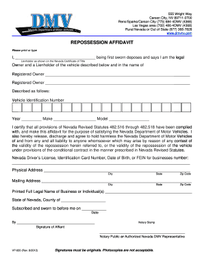 Repo Form - Fill Online, Printable, Fillable, Blank | PDFfiller
