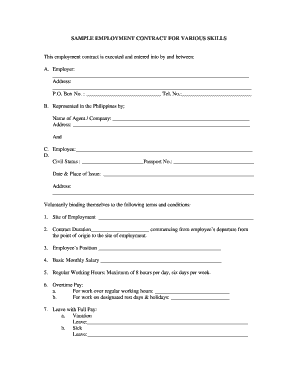 18 Printable Employment Contract Template Forms - Fillable Samples in