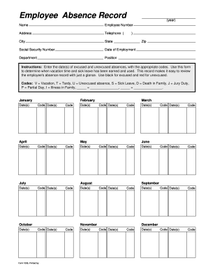 Employee Call Out Log - Fill Online, Printable, Fillable, Blank | pdfFiller