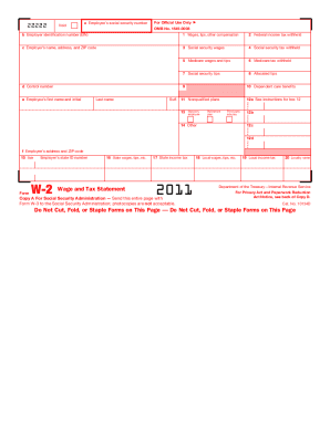 IRS W-2 2011 - Fill and Sign Printable Template Online
